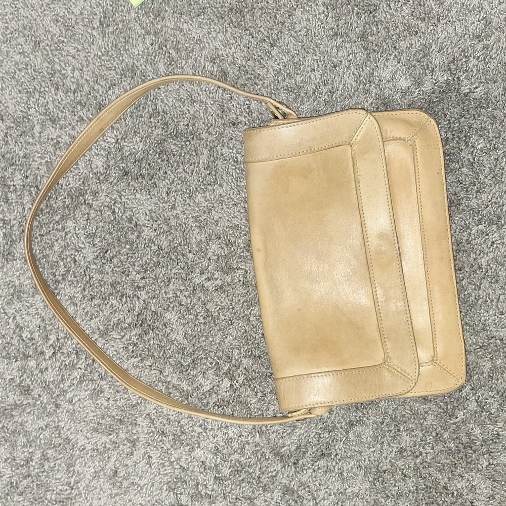 Vintage Tano leather handbag purse - medium - natural tan